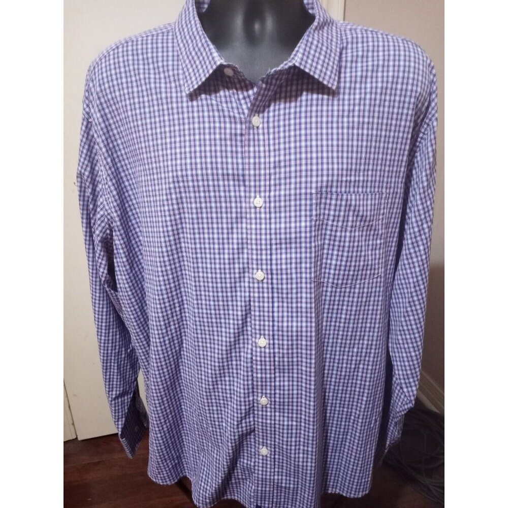 UNTUCKit Cassini Mens Wrinkle Free Long Sleeve Button Up Plaid Shirt XXXLC (3XL)